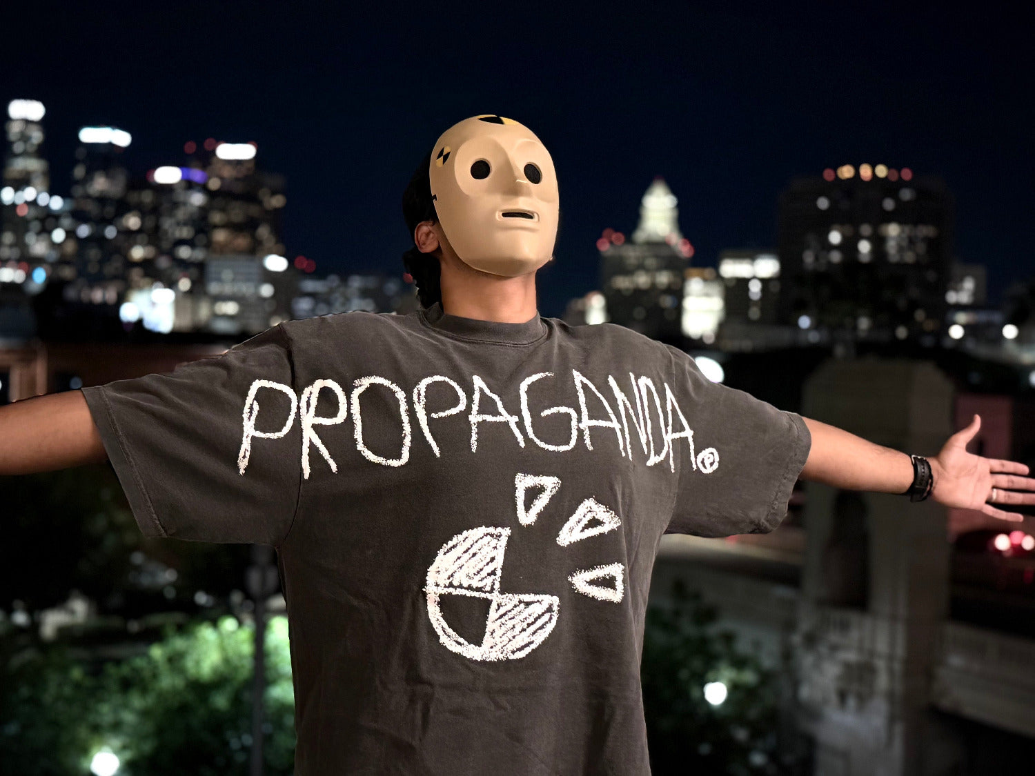 PROPAGANDA Pacman Tee - Drop-Shoulder, Black